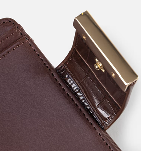 Porte-monnaie à fermeture éclair en cuir PU à motif crocodile, porte-cartes de crédit de couleur unie, petit portefeuille pour femme - Product Image 2