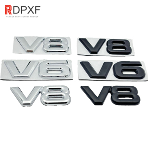 Juego de emblema de coche V8 V6 personalizado-Insignia de motor, emblema de coche universal, logotipo de maletero trasero de metal para modificación de vehículos - Product Image 3