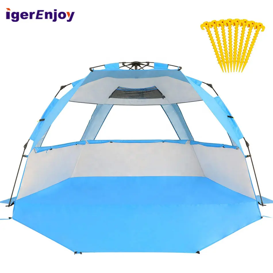 High Quality Custom Camping, Waterproof Sun Shade Shelter Beach Tents, Wholesale UV50+ Foldable Auto Pop Up Outdoor Beach Tent/