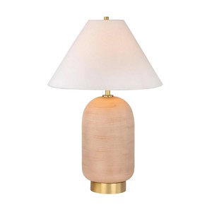 Lampe de table moderne en céramique blanche double gourde avec accent doré |   Éclairage Élégant et Propre pour Hôtels de Luxe et Maisons - Product Image 4