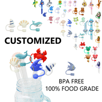 PAISEN Embout de paille personnalisé en silicone 100% avec motif de dessin animé