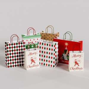 Sac en papier kraft jetable imprimé sur mesure, durable, brun, pour emballer les aliments à emporter, style classique avec logo promotionnel - Product Image 1