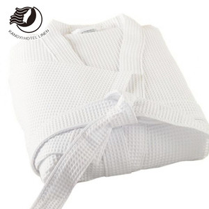 Peignoir gaufré blanc pour hôtel Taille libre Peignoir gaufré 100% coton Peignoir Hilton Hotel - Product Image 6