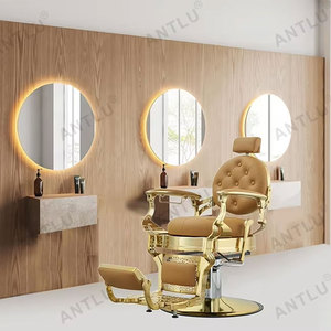 Silla de Barbero Profesional de Lujo, Estilo Vintage, Dorada, Resistente, para Salón de Belleza y Peluquería para Hombre - Product Image 6