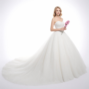 Nouveau Ivoire Épaule <span class=keywords><strong>Robe</strong></span> De Mariée Satin <span class=keywords><strong>Robe</strong></span> De Bal Longue Queue Brodé Dentelle Décoration <span class=keywords><strong>Taille</strong></span> Naturelle Favorable <span class=keywords><strong>Pas</strong></span> <span class=keywords><strong>Cher</strong></span> - Product Image 1