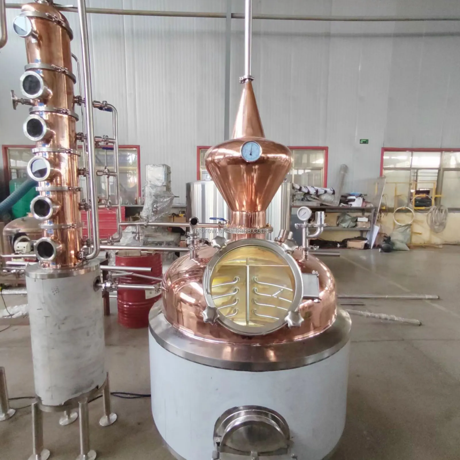 Column still 500L distillation equipment Whiskey Rum Red Copper Gin Vodka brewing distillery