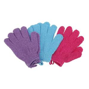 Gant exfoliant naturel en gros, gants en polyester à cinq doigts, gants exfoliants pour le corps, exfoliant corporel, gommage - Product Image 6