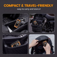 Démarreur de voiture 2-en-1 avec compresseur d'air, courant de crête 1000A, 6000mAh, 14.8V, gonfleur de pneus 150PSI max, pression en temps réel, urgence