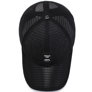 Men's Summer Mesh Baseball Cap Breathable Sun Protection Outdoor Duckbill Hat Black - Product Image 3