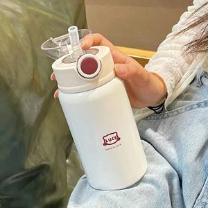 Luck Portable Insulated Water <b>Bottle</b> With Straw 500Ml Travel Tumbler For Adults Students Kids - Product Image 4