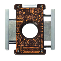 Coupe-cigares automatique à double lame, couteau à cigares avec impression UV, cadeau pour cigares, anneau de 58 mm agrandi, convient à la plupart des cigares