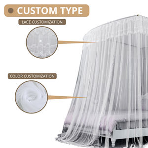 Princesse lit auvent rideau confortable Double couche 4 ouvertures <span class=keywords><strong>moustiquaire</strong></span> décorative drapé filet filles maison porte décoration - Product Image 6