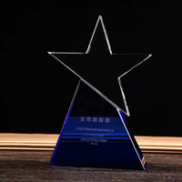 Nouveau Trophée Personnalisé en Cristal pour Cérémonies d'Affaires et de Mariage, Plaque en Cristal Transparent Trapézoïdale Gravée au Sablage