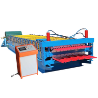 Machine de Formage de Rouleaux Double Couche Métallique, Onduleuse pour Tôles, Machine de Fabrication de Tôles de Toiture IBR et de Tuiles