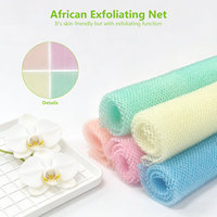 Nouvelle éponge de douche africaine longue en nylon, exfoliante, véritable éponge africaine en filet de nylon