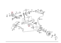 Bras de suspension inférieur avant, bras droit pour système de suspension de véhicule A2203308907