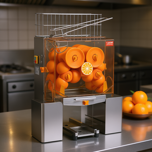 Presse-agrumes commercial Vevor 120W en acier inoxydable, automatique, 20 oranges par minute, avec boîte de filtration extractible - Product Image 2