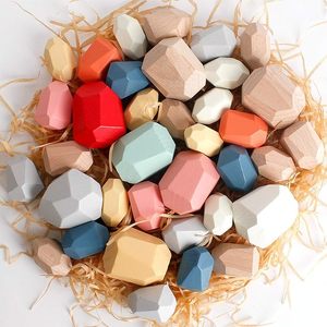 Ensemble de blocs colorés pour enfants, jouets sensoriels Montessori pour tout-petits, jouets en bois pour trier et empiler - Product Image 3