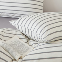 Parure de lit en coton peigné 40S, style européen, certifiée Oeko-Tex, imprimé rayé minimaliste, décoration de chambre, Cal King 183x213cm, plusieurs tailles disponibles