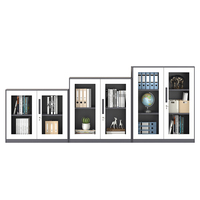 Armoire de classement de style moderne pour petit bureau avec portes vitrées et serrure à clé pour la maison, l'école, l'hôpital, l'hôtel, le salon – Rangement sécurisé