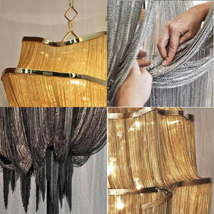 Artistique Frangé Originalité Moderne Gland Lustre Postmoderne Simple Chaîne En Aluminium Personnalité - Product Image 2