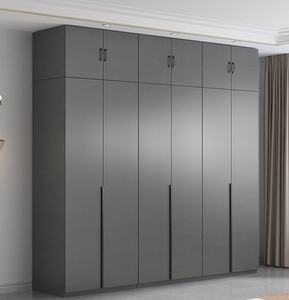 Armoire <span class=keywords><strong>murale</strong></span> grise moderne OEM pour adultes armoires en bois armoire coulissante pour hôtel armoire de rangement <span class=keywords><strong>d</strong></span>étachable mât meubles de chambre à coucher - Product Image 4