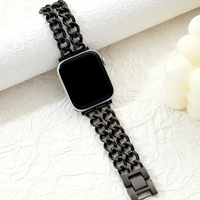 Bracelet de montre en métal de luxe pour Apple Watch 38mm 40mm 42mm 44mm, bracelet décoratif exquis pour femmes, respirant