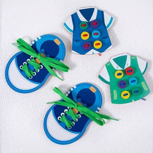 Juguete Educativo de Práctica y Habilidades para Atar: Tarjetas de Madera de Lujo para Aprender a Atar Zapatos y Ropa - Product Image 3