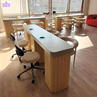 Fournisseurs de clous en bois massif de bonne qualité moins chers Ensembles de table de manucure à deux places avec aspirateur anti-poussière