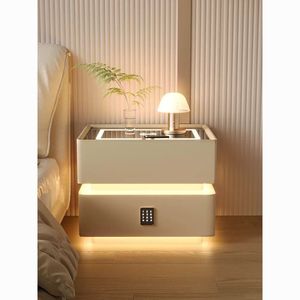 Smart <strong>Bedside</strong> <strong>Table</strong> Floating Light Modern <strong>Minimalist</strong> Wireless Charging Multifunctional Luxury Wooden Bedroom Living Room - Product Image 5