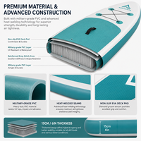Planche à pagaie gonflable personnalisée certifiée CE ISO 9001, design polyvalent à 3 pagaies en PVC/EVA pour les lacs et les rivières