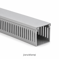 Goulotte de câblage PVC grise industrielle à rainures fines 60x40mm, chemin de câbles à fentes étroites pour câblage de panneaux et de machines