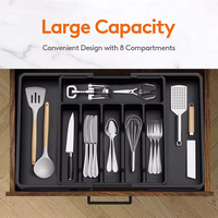Boîte de rangement pour couverts de cuisine à séparation multicouche Tiroir à double traction avec armoires à outils Organisateur Armoire de rangement pour outils