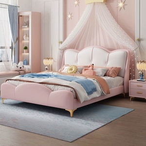 Letti Moderni Colorati per Bambini con <span class=keywords><strong>Gambe</strong></span> in Metallo e Struttura in Legno, Imbottiti, Arredamento Camera da Letto, Letto Morbido per Bambini e Bambine - Vendita all'Ingrosso - Product Image 2