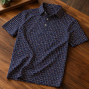 Polo con Estampado Novedoso Azul Marino para Hombre, Ropa Casual de Golf para Resort, Manga Corta, de Secado Rápido, Disponible al por Mayor, Stock Disponible para Verano - Product Image 6