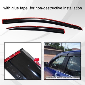 Pare-soleil et déflecteurs de pluie noirs pour vitres de voiture Toyota Yaris 2014 - Product Image 4