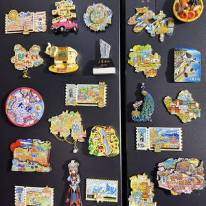 Aimants de réfrigérateur en résine, souvenirs touristiques, style créatif Wen Chuang <span class=keywords><strong>Feng</strong></span>, design magnétique en relief 3D, dessin animé mignon dessiné à la main - Product Image 4