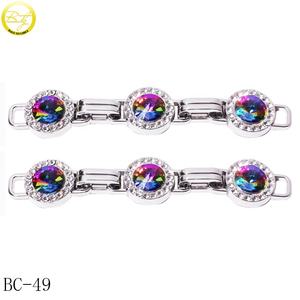 Sac à main à la mode, sangles de chaîne en cristal, accessoire décoratif, chaînes à maillons croisés en métal avec anneaux en forme de cœur - Product Image 4