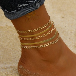 Chaînes de cheville ZYO personnalisées en acier inoxydable étanche avec finition PVD or, bijoux de pied pour la plage, chaînes de jambe, bracelets de cheville, accessoires pour femmes - Product Image 3