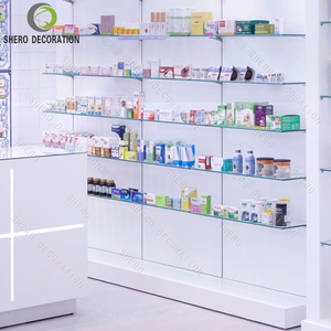 Comptoir de présentation personnalisé pour pharmacie, meuble de pharmacie en bois avec éclairage LED pour aménagement de magasin médical - Product Image 6