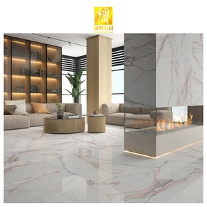 Piastrelle in Marmo Bianco BOTON STONE 60x60, Design Moderno Luminoso per Soggiorno, Pavimento in Ceramica Effetto Onice per Bagno - Product Image 2