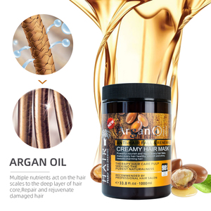 Wholesale Manufacture 500ml Curly Brazilian conditioner Spa Repair Pure Bulk Silk Protein Cream Argan Oil <b>Hair</b> Mask - Product Image 3
