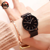 Nouvelle montre pour femme à mouvement quartz japonais étanche 30m, style minimaliste nordique de luxe en acier inoxydable