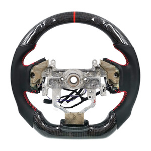 พวงมาลัยมิตซูบิชิคาร์บอนไฟเบอร์ทรงเรซซิ่งหุ้มหนังเย็บด้ายแดง อะไหล่แต่ง - Product Image 2