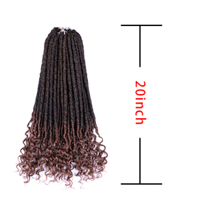 Nueva llegada Goddess Locs Crochet Hair 20 pulgadas Boho Faux Locs con rizos River Hippie Hair Pre Looped Bohemian - Product Image 6