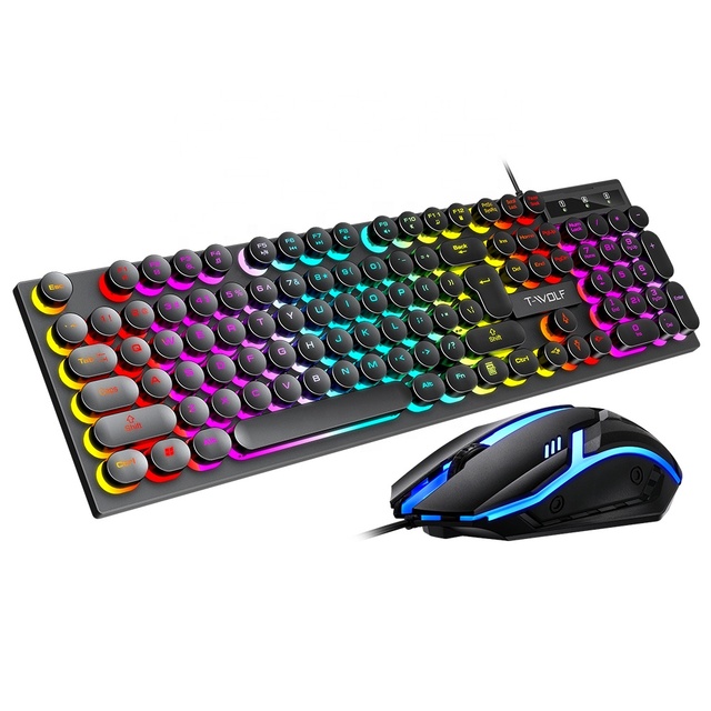 Hot Sale Gaming Keyboard Mouse Combos Wired Keyboard and Mouse USB RGB Backlit LED Lighting