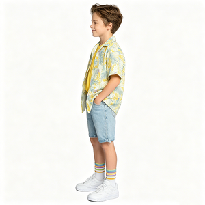 Camiseta de Manga Corta con Estampado de Hojas Tropicales de Princesa para Niños, Disfraz de Halloween para Niños Unisex - Product Image 3