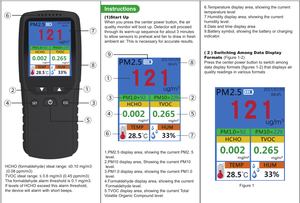 Monitor de calidad del aire portátil, pantalla LCD a Color, analizador de gases de formaldehído, Detector multifuncional Pm2.5/pm10/hcho/tvoc, novedad de 2023 - Product Image 4