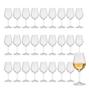 Set di bicchieri da vino in plastica 510cc, modello Venezia a righe, infrangibili, per vino rosso e bianco - Product Image 1