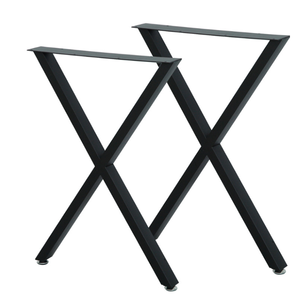 Bán Buôn Nhiệm Vụ Nặng Nề Công Nghiệp Phong Cách Kim Loại Màu Đen X Hình Dạng Đồ Nội Thất Ăn Thép Bảng Cơ Sở Chân Băng Ghế Dự Bị Cơ Sở - Product Image 4